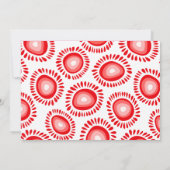 Liebliche Hochzeitsfeier mit roten funky Blume Einladung (Rückseite)