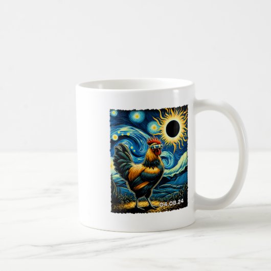 Liebliche Hühner Starry Night Funny Chickens Solar Kaffeetasse (Rechts)
