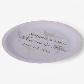 Liebliche Hummingvögel Hochzeit für immer in der L Pappteller (Schrägansicht)