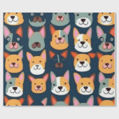Liebliche Hunde bunte Hunde Haustiere Schwänze Pap Geschenkpapier (Flach)