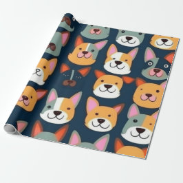 Liebliche Hunde bunte Hunde Haustiere Schwänze Pap Geschenkpapier