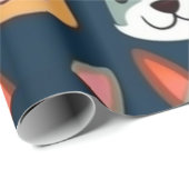 Liebliche Hunde bunte Hunde Haustiere Schwänze Pap Geschenkpapier (Rolleneckpunkt)