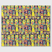 Liebliche Hunde bunte Hunde Haustiere Schwänze Pap Geschenkpapier (Flach)