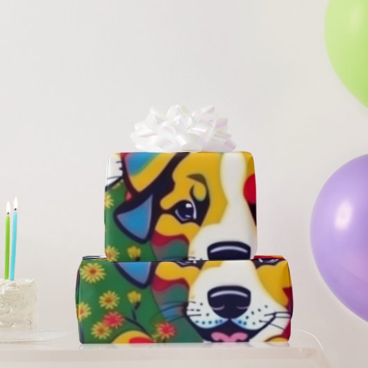 Liebliche Hunde bunte Hunde Haustiere Schwänze Pap Geschenkpapier (Partygeschenke)