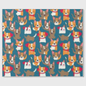 Liebliche Hunde bunte Hunde Haustiere Schwänze Pap Geschenkpapier (Flach)