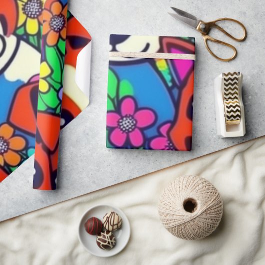 Liebliche Hunde bunte Hunde Haustiere Schwänze Pap Geschenkpapier (Kunsthandwerk)