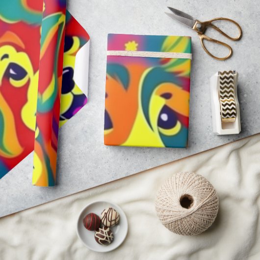 Liebliche Hunde bunte Hunde Haustiere Schwänze Pap Geschenkpapier (Kunsthandwerk)