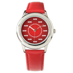 Liebliche "JETZT"-Uhr (rot) Armbanduhr