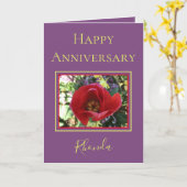 Liebliche Jubiläumskarte der Ehefrau Rote Rose Karte (Gelbe Blume)