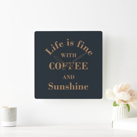 Liebliche Kaffeekochen Quadratische Wanduhr (Zuhause)