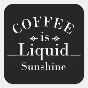 Liebliche Kaffeetrinker-Zitate Quadratischer Aufkleber