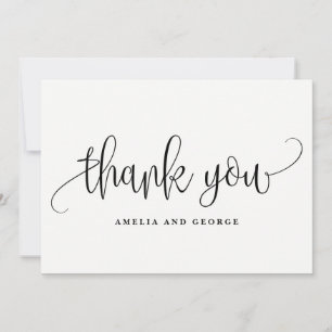 Liebliche Kalligrafie Danke-Karte Dankeskarte