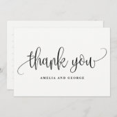 Liebliche Kalligrafie Danke-Karte Dankeskarte (Vorne/Hinten)