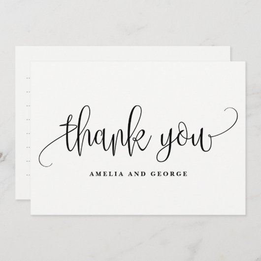 Liebliche Kalligrafie Danke-Karte Dankeskarte (Vorne/Hinten)