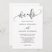 Liebliche Kalligrafie EDITABLE FARBE Einladung LCC (Vorne/Hinten)