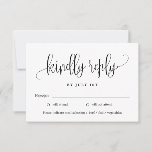Liebliche Kalligrafie EDITABLE FARBE RSVP Card LCC Dankeskarte (Vorderseite)