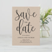 Liebliche Kalligraphie Save the Date Card (Stehend Vorderseite)