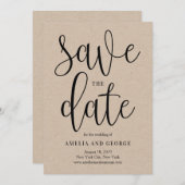 Liebliche Kalligraphie Save the Date Card (Vorne/Hinten)
