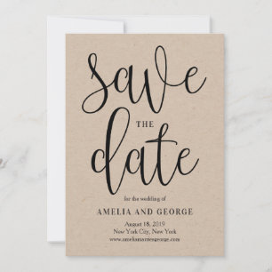 Liebliche Kalligraphie Save the Date Card