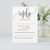 Liebliche kalligraphische Hochzeit RSVP ohne Menü Einladung (Stehend Vorderseite)