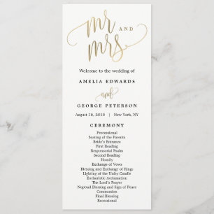 Liebliche kalligraphische Hochzeitsprogramme Imita Programm