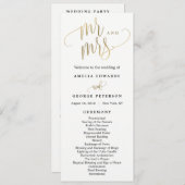 Liebliche kalligraphische Hochzeitsprogramme Imita Programm (Vorne/Hinten)