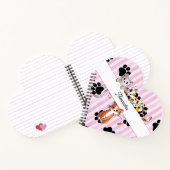 Liebliche Kätzchen & Pfoten, herzförmige rosa Stre Notizblock (Innenseite)