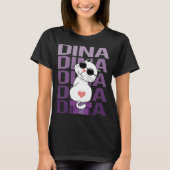 Liebliche Katze - Dina Name T-Shirt (Vorderseite)