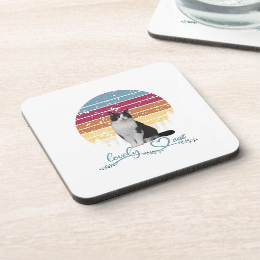 Liebliche Katze Getränkeuntersetzer (Linke Seite)