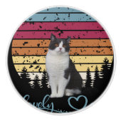 Liebliche Katze Keramikknauf (Vorderseite)