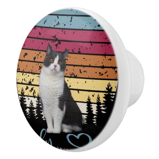 Liebliche Katze Keramikknauf (Rechts)