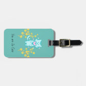 Liebliche Katze mit gelben Blumen Gepäckanhänger (Vorderseite horizontal)