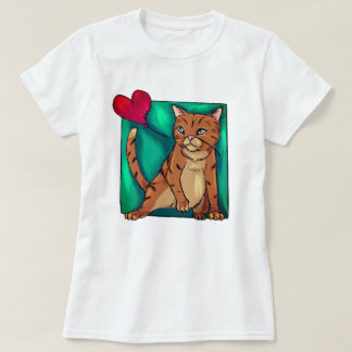 Liebliche Katze mit Herzballon T-Shirt
