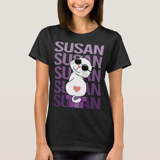 Liebliche Katze - Susan Name T-Shirt (Vorderseite)
