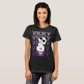 Liebliche Katze - Vicky Name T-Shirt (Vorne ganz)