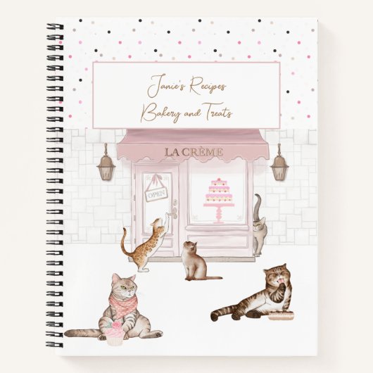 Liebliche Katzen im Bäckereibuch Notizblock (Vorderseite)