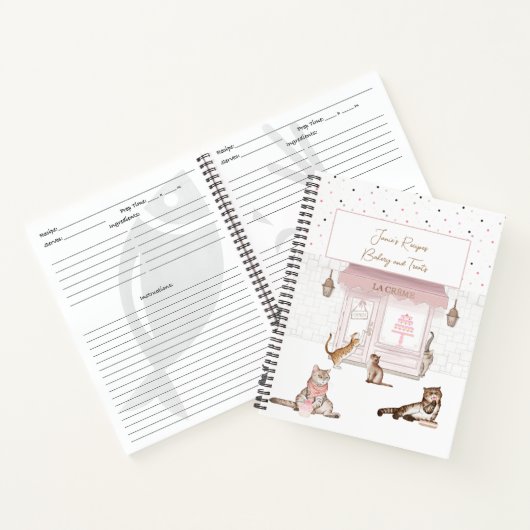 Liebliche Katzen im Bäckereibuch Notizblock (Innenseite)
