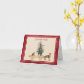 Liebliche Katzen mit Wagenhotelkarte Karte (Gelbe Blume)