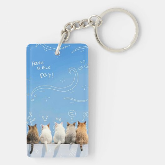 Liebliche Katzen Schlüsselanhänger (Rückseite)