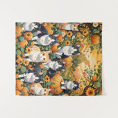 Liebliche Katzen und Kürbis in die Herbstsaison Wandteppich (Vorderseite (Horizontal))