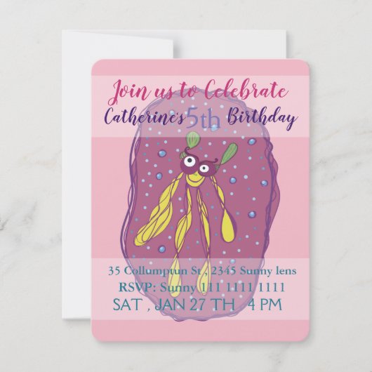 Liebliche Kreatur , Einladung von Kindergeburtstag (Vorderseite)