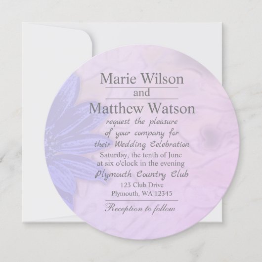 Liebliche Lavender Floral Wedding Einladung (Vorderseite)