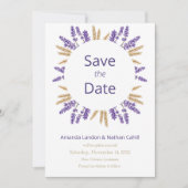 Liebliche Lavender & Wheat Save The Date (Vorderseite)