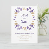Liebliche Lavender & Wheat Save The Date (Stehend Vorderseite)