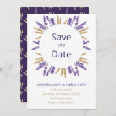 Liebliche Lavender & Wheat Save The Date (Vorne/Hinten)