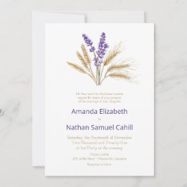 Liebliche Lavender & Wheat Wedding Einladung