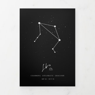 Liebliche Libra Zodiac - Funny Libra Zodiac Lover  Dreifach Gefaltete Ankündigung
