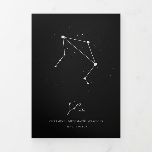 Liebliche Libra Zodiac - Funny Libra Zodiac Lover  Dreifach Gefaltete Ankündigung (Cover)
