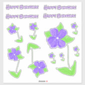 Liebliche Lila Sticker-Decals Aufkleber (Blatt)