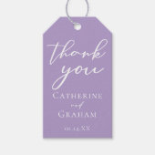 Liebliche Lilac-Hochzeit mit Lila weißer Typografi Geschenkanhänger (Vorderseite)